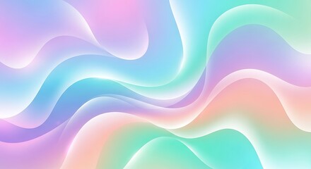 Fototapeta premium Soft Pastel Flowing Waves – Dreamy Gradient Abstract Background Design 