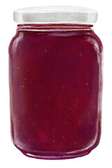 PNG Mixed berry jam jar, bread spread illustration, transparent background