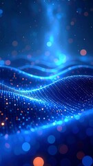 Abstract digital wave design with glowing particles (2)