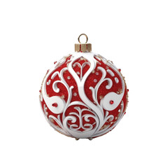 Christmas ornaments, holiday decorations, luxury baubles, red and gold ornaments PNG transparent background