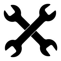 Crossed wrenches icon vector illustration, mechanic tools, repair service concept, maintenance equipment