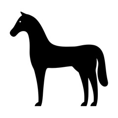 Black horse silhouette vector illustration equestrian animal mammal equine design graphic art image