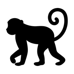 Obraz premium Silhouette monkey vector illustration primate animal wildlife jungle zoo mammal design graphic art icon drawing