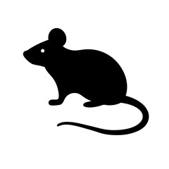 Black mouse silhouette vector illustration rodent animal clip art drawing design graphic icon image