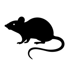 Black silhouette of a rat vector illustration rodent clip art pest control animal drawing design graphic
