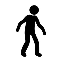 Walking man silhouette vector illustration for pedestrian safety and street crossing design needs and use