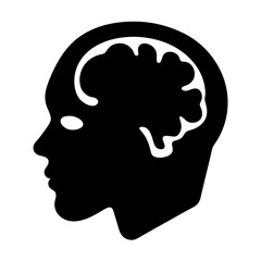 Human brain head silhouette vector graphic illustration for mind intelligence concept design idea