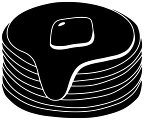 food illustration dessert silhouette meal logo breakfast icon pancake outline pancakes delicious sweet snack plate lunch morning homemade tasty shape dish vector graphic background