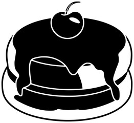 food illustration dessert silhouette meal logo breakfast icon pancake outline pancakes delicious sweet snack plate lunch morning homemade tasty shape dish vector graphic background