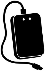 device illustration phone silhouette energy logo mobile icon power outline battery recharge bank usb smartphone smart digital charger portable shape internet vector graphic background