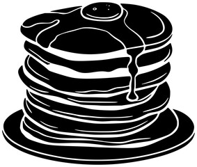 food illustration dessert silhouette meal logo breakfast icon pancake outline pancakes delicious sweet snack plate lunch morning homemade tasty shape dish vector graphic background