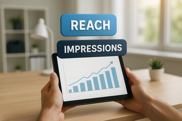 Analyzing data analytics and social media reach.