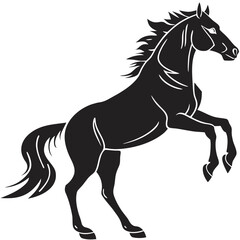 Horse shaking mane silhouette
