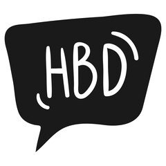 HBD speech bubble design element transparent png