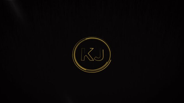 Elegant Golden KJ Monogram Logo Design