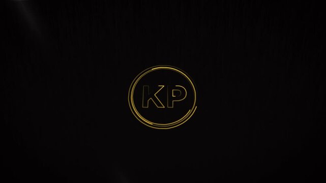 Elegant Golden KP Monogram Logo Design