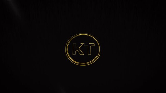 Elegant Gold KT Monogram Logo Design