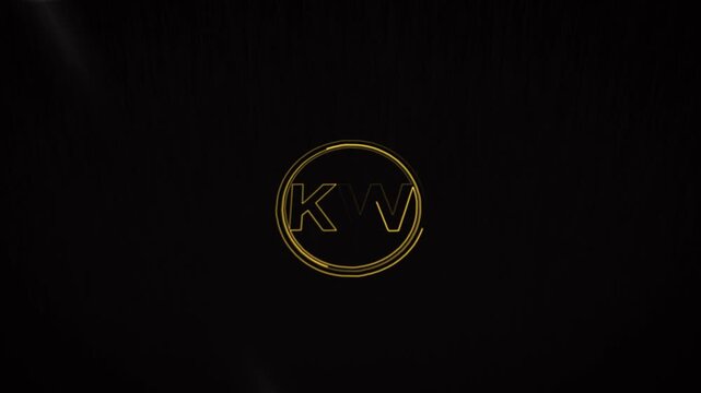 Elegant Gold KW Monogram Logo Animation