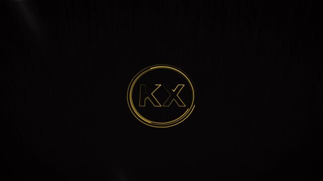Golden Initials Logo Animation KX Monogram Design