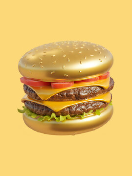 golden bun double cheeseburger