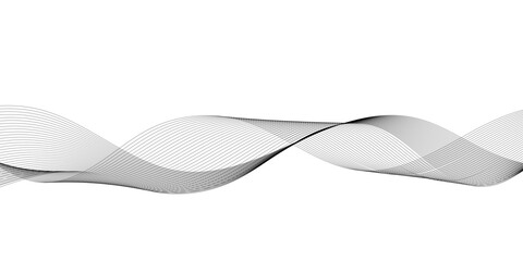 Abstract wave lines on transparent background with grey smooth element swoosh speed wave modern stream background.	