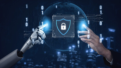 AI artificial intelligence strengthens cybersecurity with intelligent threat detection, virtual...