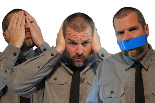 See No Evil, Speak No Evil, Hear No Evil Concept - Powered by Adobe