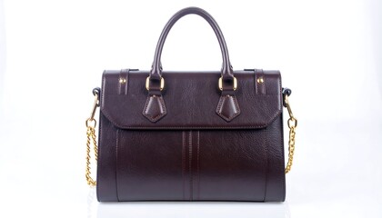 Brown leather handbag