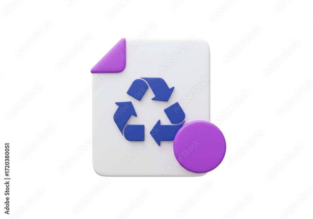 Aufkleber isolated recycle file icon with rounded corners and violet-colored accents design element