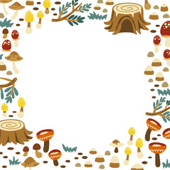 Vintage botanical png frame, nature illustration, transparent background