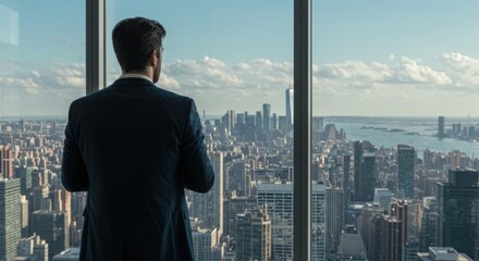 Fototapeta premium Bright room with desk chair laptop and window creates a minimalist workspace.