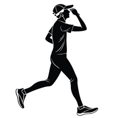 Runner adjusting cap silhouette