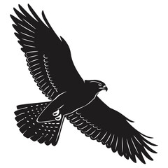 Falcon with wings spread silhouette
