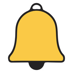 vector yellow bell on white background