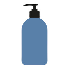 vector blue liquid soap bottle