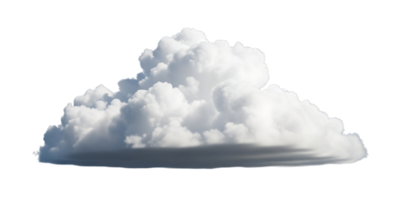 Fluffy White Cumulus Cloud on Black Background graphic