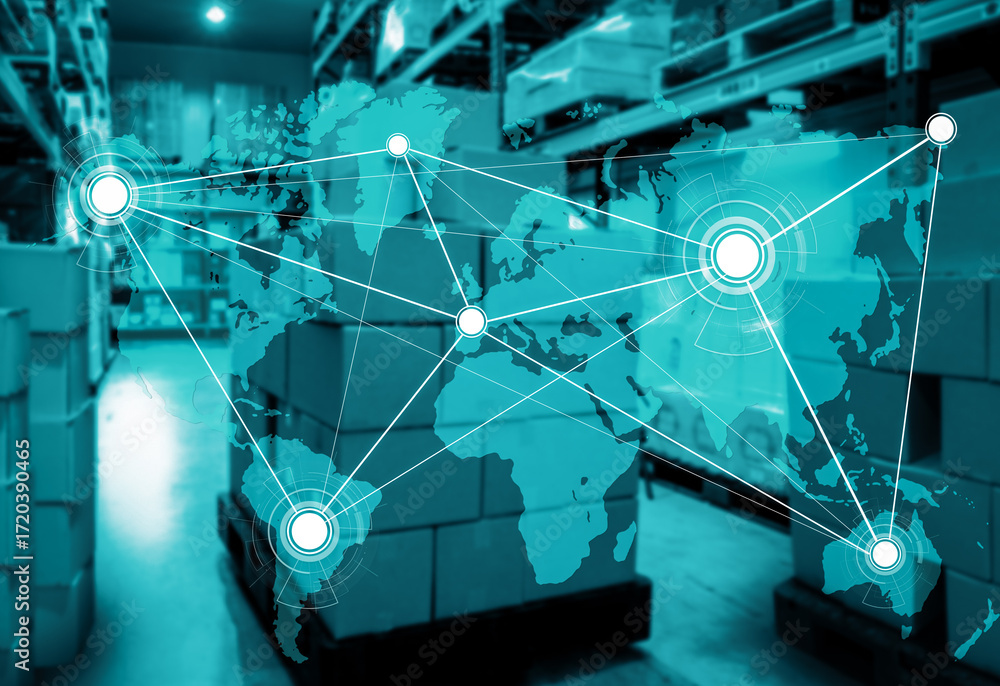 Poster smart warehouse management system with innovative internet of things technology to identify package 