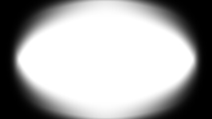 Black And White Radial Vignette Abstract Transparent Background. Smooth Monochrome Gradient From Bright Center Glow To The Dark