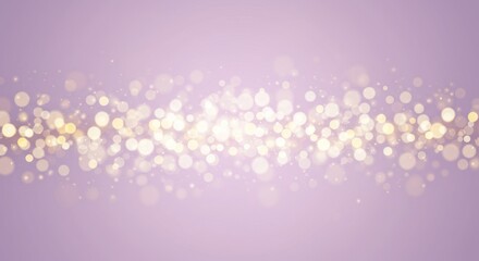 Abstract purple background with blurred golden lights bokeh effect horizontal composition.