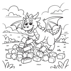 little dragon Coloring
Pages with Black and white
vector illustration