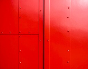 Fototapeta premium Red metal panels with rivets