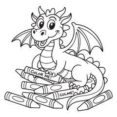 dragon Coloring
Pages with Black and white
vector illustration