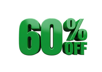Isolated sixty percent off sale promotion, special offer, discount, 60 percent off