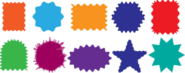 Colorful Abstract Frames and Badge Shapes Vector Collection