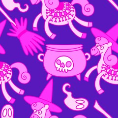Halloween animals seamless horses pattern for wrapping paper and party accessories and kids clothes print