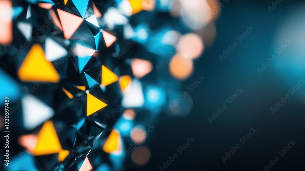 Poster colorful geometric shapes create a captivating abstract pattern in bright light