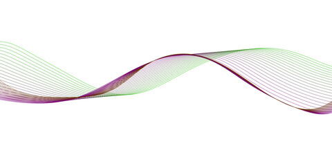 Vector wave and curve lines flowing dynamic gradient color isolated on transparent background. Digital future technology concept.  Science, banner, business, poster, template, music background.