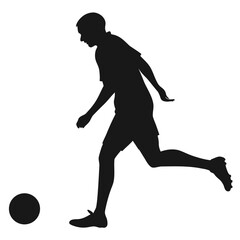 Soccer player passing ball silhouette