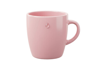 Isolated pink ceramic coffee mug, perfect for morning tea or a comforting hot chocolate drink