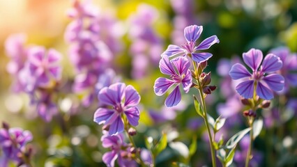 Obraz premium Summer floral background with beautiful purple flowers